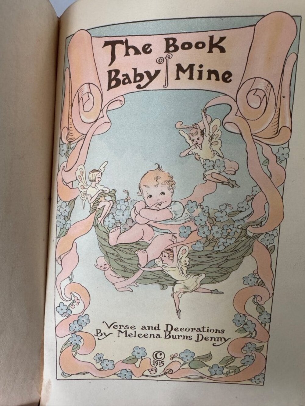 The Book Baby Mine Melecena Burns Denny 1915  Leather Binding Minnesota MN Photo